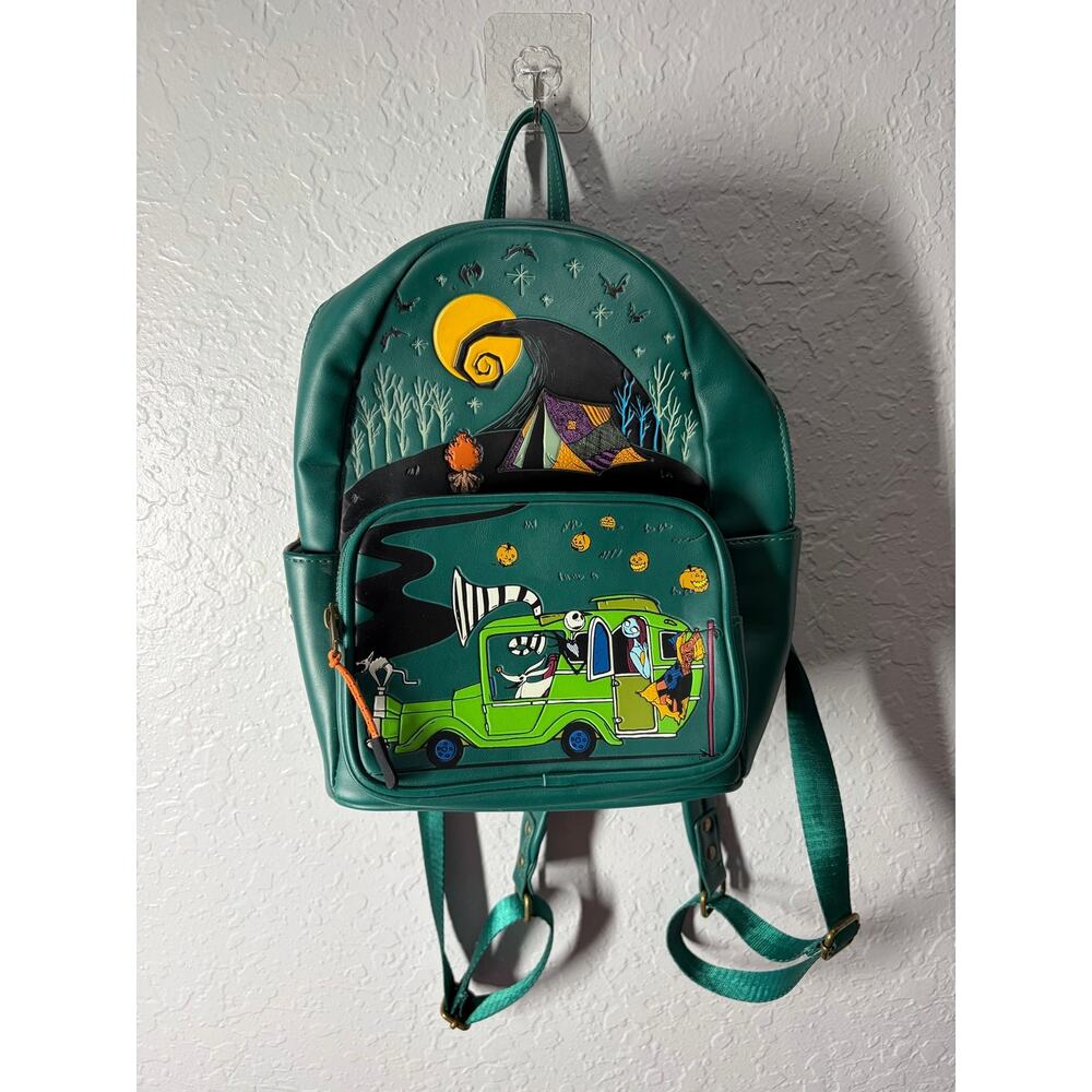 Loungefly The Nightmare before Christmas Green Bookbag GUC Disney